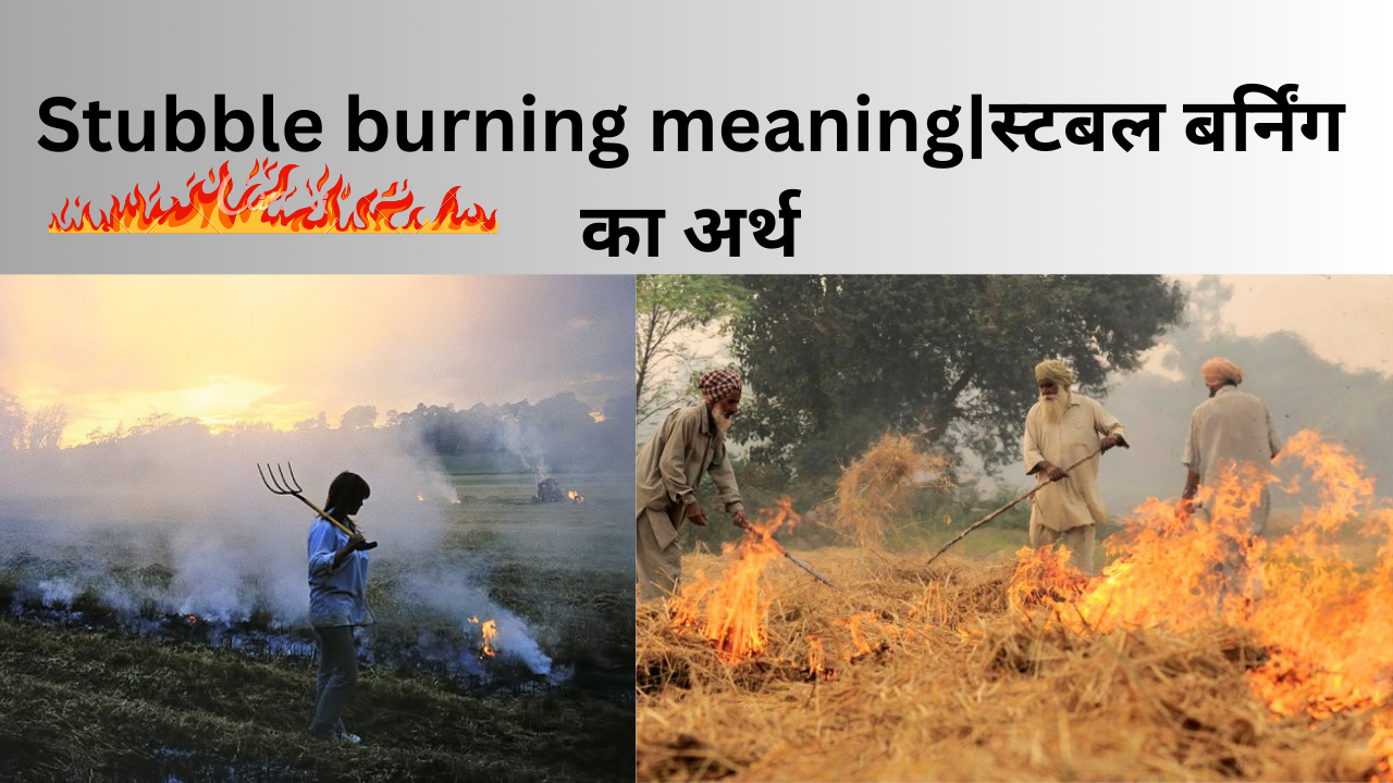 Stubble burning meaning|स्टबल बर्निंग का अर्थ