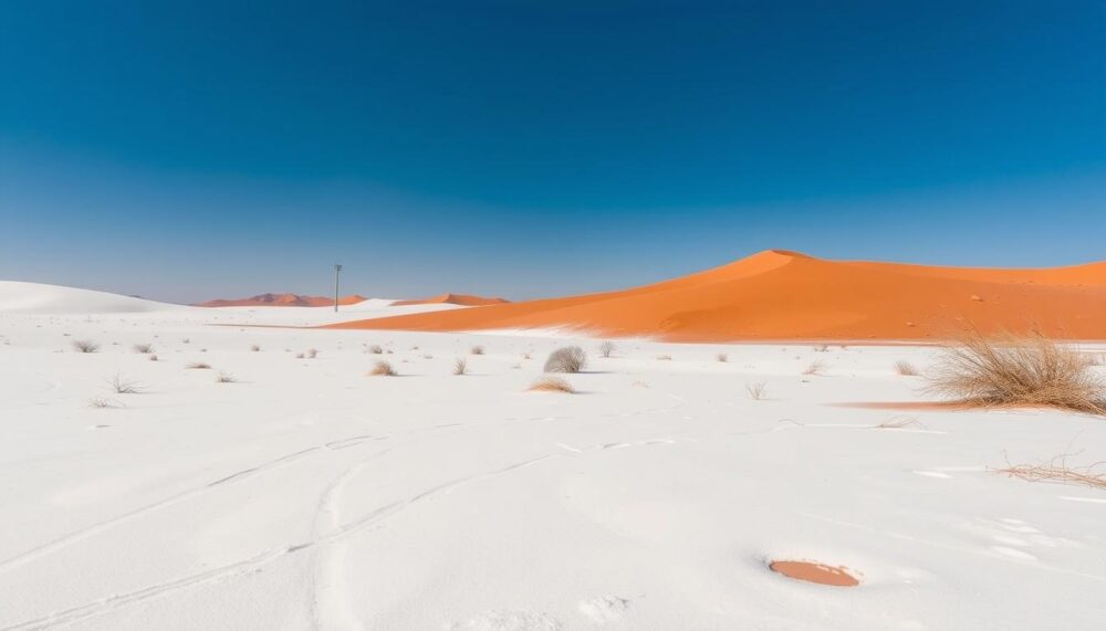 Saudi desert snow