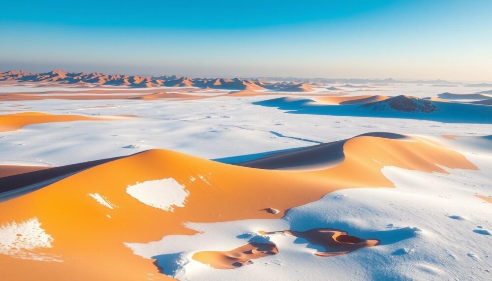 Saudi desert snow